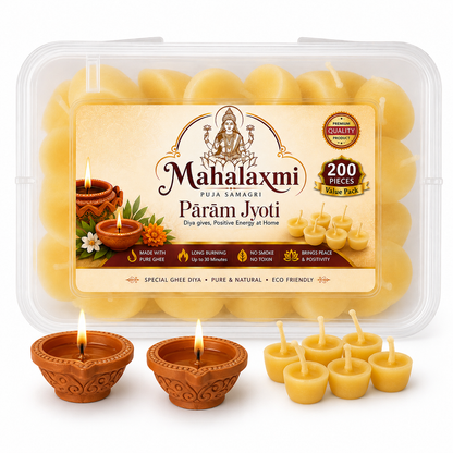 Premium Pure Ghee Diyas with Cotton Wick – 200 Ready-to-Light Diyas