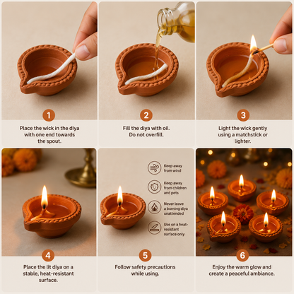 Premium Mitti Diya Set