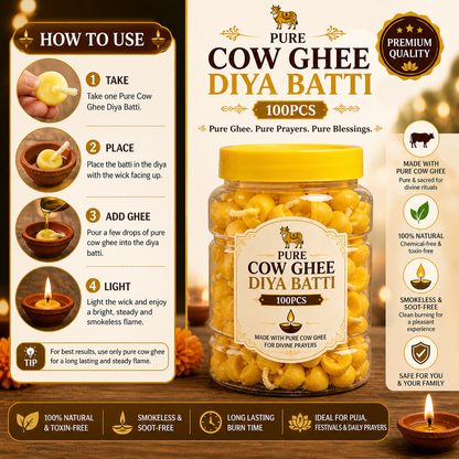 Pure Cow Ghee Diya Batti